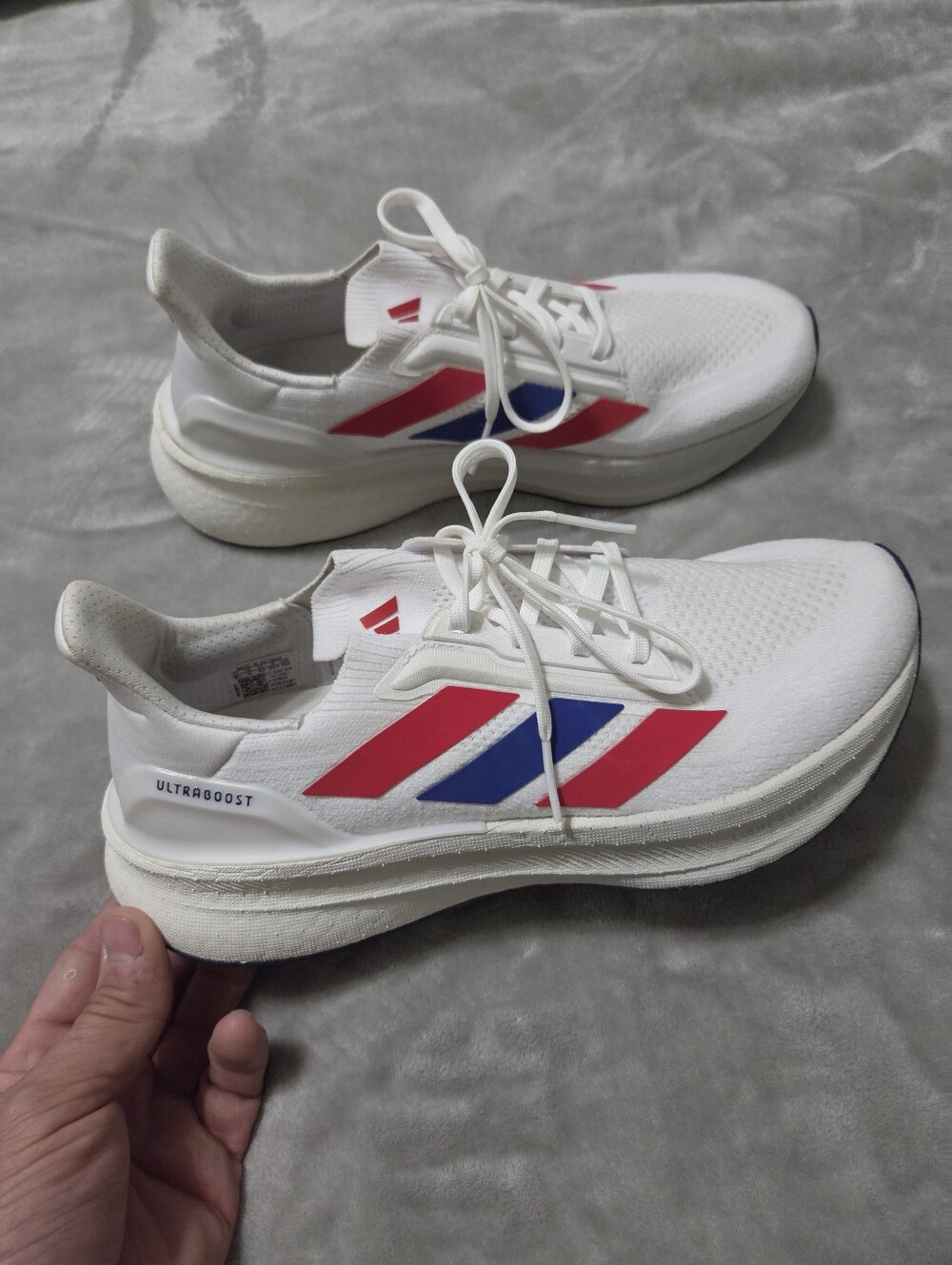 Adidas Ultraboost 5x Men’s Running Shoes - White with Red & Blue Accents